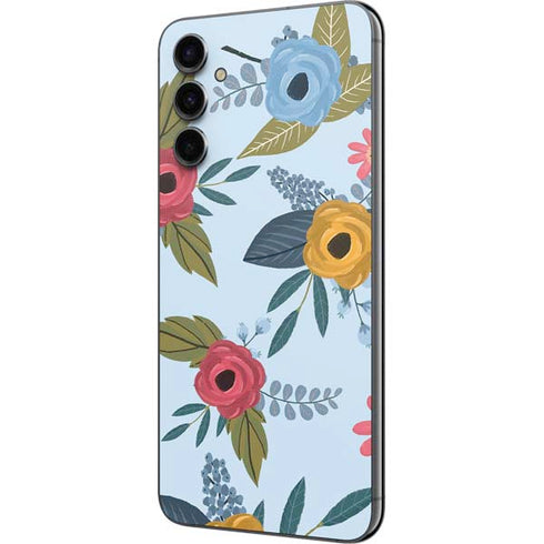 Blue Fall Flowers Galaxy A14 5G Skin